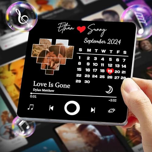 CCZUIML kühlschrankmagnet mit Musik, Kühlschrankmagnet mit Personalisiertem Album und Musik, zum Selbermachen, Lieder abspielen, Dekoration, Geschenk für Paare, Weihnachten, Valentinstag