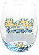Pavilion Gift Company - Conteggio – Bicchiere da vino senza stelo da 510 g, divertente e sciocco filato lavorato a maglia, regalo di compleanno
