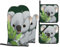 Koala Eat Leaf - Guanti da forno resistenti al calore, 4 pezzi, resistenti al calore, per cucinare, cuocere al forno, grigliare