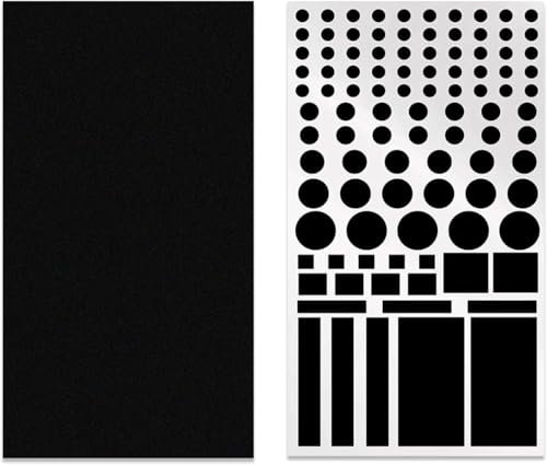 2 Blätter Abdunklungsfolie,Schwarz PET Material LED Abdunkeln,Selbstklebend LED Sticker,Mehrere Größen Multifunktionell Wasserdicht Lichtdimmer Folie,für Elektronikgeräten,Beleuchtung Wecker