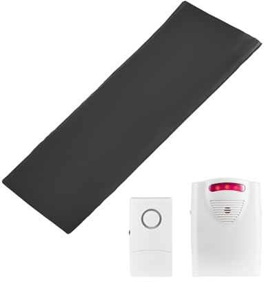 VEVOR Tapis Alarme de Sortie de Lit, Capteur de Surveillance de Lit sans Fil, avec Téléavertisseur, Coussin de Prévention des Chutes, pour Personnes Âgées, Maison, Hôpital, Centre de Rééducation