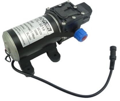GHHSBO 8L/min Small Electric Diaphragm Water Pump, 100W, 100PSI, High Pressure Automatic Pressure Switch, 12V Car Wash Pump(24V)