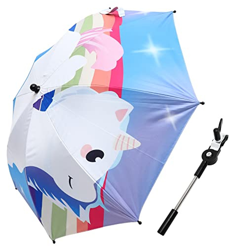LIFKOME 1 ensemble Parasol Poussette UV de Plage Durable pour Installation Facile avec Pince Protection Solaire pour Chaises et Poussettes Vent Usage Extérieur