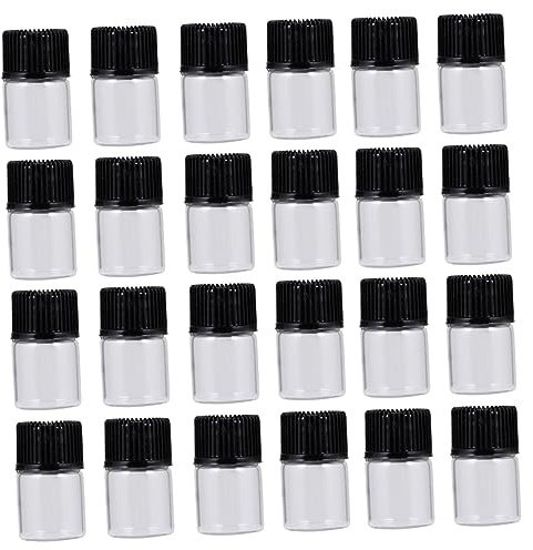 ARTSEWPLY 50 pièces Lot de Verre Transparent avec Bouchons à Vis Étanches Flacons Miniatures pour Huiles Essentielles et Échantillons Résistants Aux Fuites et Adaptés Au Voyage