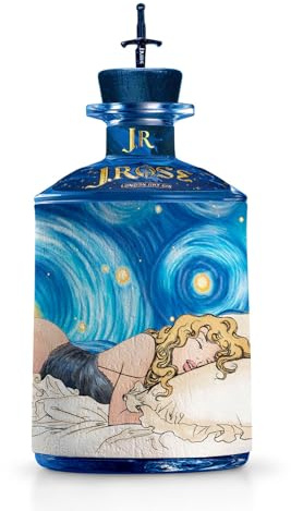 Gin J.Rose - JR80 Limited Edition - London Dry Gin Artigianale - 80° compleanno del Maestro Milo Manara - Bottiglia da 70 cl - Con Sottobottiglia Luminoso - (700 ml, JR80 LIMITED EDITION)
