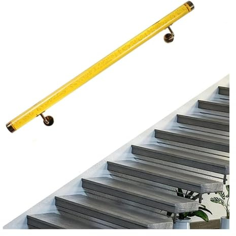 pasamanos escalera Pasamanos de escalera de cristal acrílico transparente for interiores, pasillos, lofts, escaleras, pasamanos de pared, antideslizante, auxiliar. inoxidable(150cm)