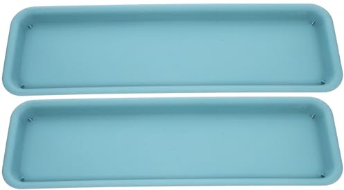DIYEAH Set 2 Sottovasi Rettangolari in Plastica Spessa Vassoi per Piante da Interno Impermeabili Piatti Raccogli Acqua per Davanzali e Vaso da Fiori Base Protettiva per Piante da