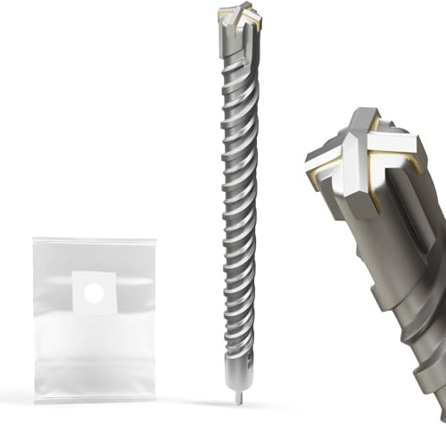 Foret de précision SDS Plus pour béton, maçonnerie et pierre, durable et puissant (diamètre 40 mm × 600 mm)