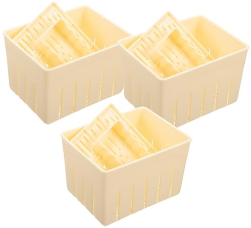 TIDTALEO Cheese Pressing Plate Mold 3 Sets Plastic Tofu Press Tool for Homemade Tofu Making Kitchen DIY for Vegan Cooking