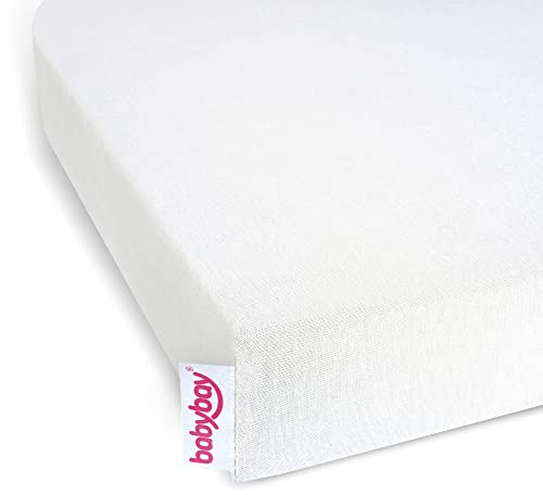 Babybay sábana bajera ajustable Jersey Deluxe para el modelo Original, off-white, 81 x 43 cm (1 unidad)