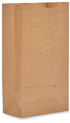 General #10 Paper Grocery Bag, 50Lb Kraft, Heavy-Duty 6 5/16 X4 3/16 X13 3/8, 500 Bags