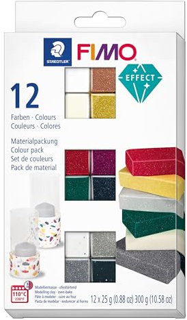 Staedtler- Pasta de modelar de endurecimiento al horno, Multicolor, 12 Halbblöcke (8013 C12-1) , color/modelo surtido