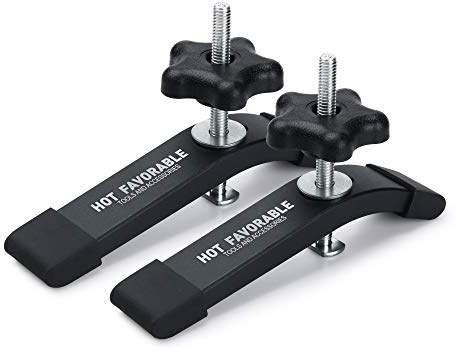 Hot Favorable Aluminum T-Track Hold Down Clamps,6-3/8L x 1-1/4 Width-Woodworking and Clamps-Fine Sandblast Black Anodized-2 Pack