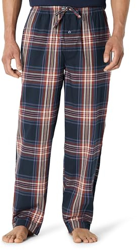 Amazon Essentials Herren Schlafanzughose Pyjamahose Lang Baumwolle Gerade Passform Elastischer Bund