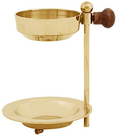 Weihrauchbrenner Dubai Gold, Messing vernickelt mit Pfanne, Höhe 10 cm, Ø 5,5 cm