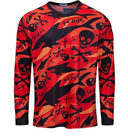 Hotlion Maglia da Mountain Bike da Uomo, per Motocross e MTB, a Maniche Lunghe, Maglia da Down-Hill, M