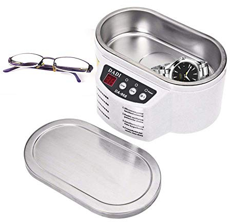 Ultrasonic Cleaner Ultrasonic Jewellery Cleaner 600ml Ultrasonic Bath Cleaner Machine for Jewelry Silver Ring Earring Necklace Glasses Watch Metal Coins Dentures Razors Tattoo Tools(UK Plug)