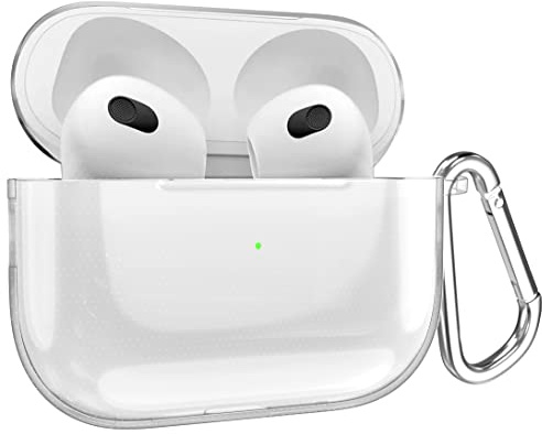 MyGadget Cover compatibile con Apple AirPods 3a Generazione - Custodia in Silicone Morbido - Case per Cuffie Auricolari - Skin in Gomma - Trasparente