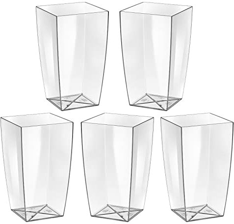 ECOMACETAS FLOWERPOT STORE Maceta Transparente de Plástico para Orquídeas, 26 cm de Altura, 14 cm Ancho. Rectangular Pack Varios a Elegir (5 Unidades)