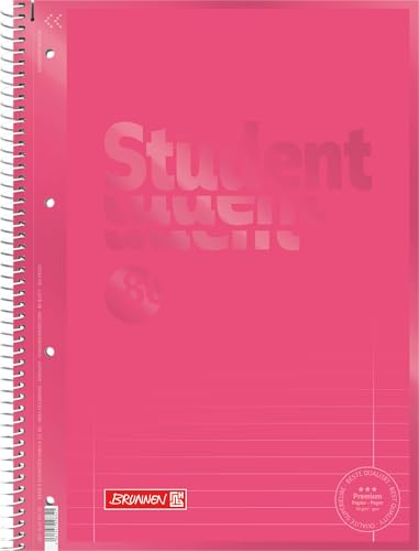 Brunnen Collegeblock Premium Student Colour Code | A4, Lineatur 27, 80 Blatt, tulip