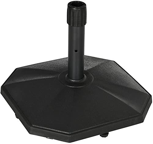 Outsunny Pied de Parasol Base de Parasol Support Parasol en polyéthylène pour mât Ø 32, 34 et 38 mm - 46 x 46 x 39 cm Noir