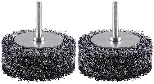 Rocaris 2 Pack Wire Brush for Drill Set,3 Inch Wire Wheel for Drill Attachments,Heavy Duty Wire Wheel Removal Paint Rust & Corrosion, 0.0118 Carbon Steel Wire, 1/4in Shank, 20000RPM