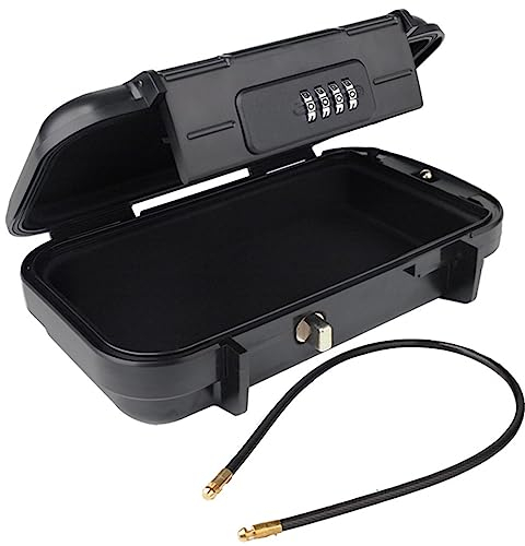 OSMARI Safe Lock Box Tragbarer Safe 4-stelliges Zahlenschloss mit Seil Outdoor Camping Wandern Sport Fitnessstudio Sicherheitsaufbewahrung Schlüsselbox,Black