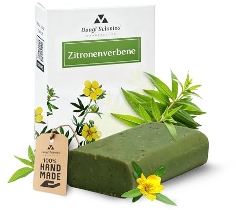 Dungl Schmied | Zitronenverbene Seife | Handgemacht | 100g Seifenstück | Ohne Palmöl | Vegan | Naturseife mit natürlichen Inhaltsstoffen | Für alle Hauttypen