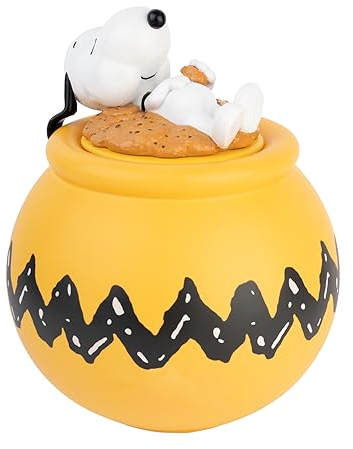 Grupo Erik Keksdose Keramik Snoopy - Aufbewahrungsbox mit Deckel Keksglas Groß 20,5 x 24,6 cm Vorratsbehälter mit Deckel Offizieller Peanuts Snoopy Geschenke Fanartikel