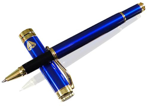 belesi hochwertiger Kugelschreiber aus Metall I Schwarze Mine I Geschenk Verpackung I elegantes Design (Blau)