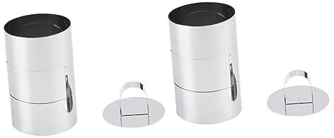 MAGICLULU 2 Sätze 4Tlg käseformen obstschneider stekerdose Fruchtschneider plätzchendose groß kekse dose Ausstechformen pancake mold plätzchenglas Rostfreier Stahl Mousse Gebäck Cutter