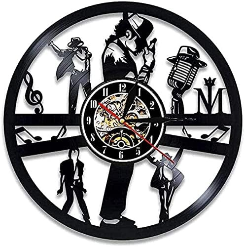 FORLUZ Michael Jackson Orologio da parete in vinile LED 12 Disco in vinile, Opere d'arte per interni domestici, Regalo di compleanno. Orologio creativo con lampada da notte sospesa 7 colori chiari