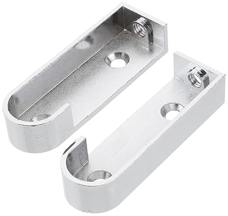 LIFKICH Kleiderstangenhalterung Aus Gussmetall 2 Stück Möbelbeschläge Mit Befestigungsmaterial Für Garderobenrohre Silber Geeignet Für Standard Ovalstangen Im Kleiderschrank