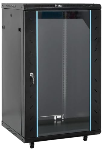 vidaXL Rack de servidores Patas giratorias 18U 19 IP20 60x60x100 cm, Rack de Red 18U, armarios de Red, Armario de Red de Almacenamiento