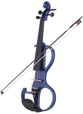 Erwachsenen geige Anfänger Elektrische 4/4-Gitarre In Voller Größe Massivholz Leises Griffbrett Aus Ebenholz(Blue)