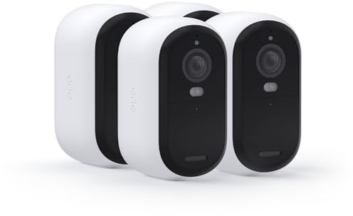 Arlo Essential Security VMC3450 Lot de 4 caméras sans Fil 2K avec projecteur, intérieur/extérieur, 2e génération, Audio bidirectionnel, Vision Nocturne en Couleur, Activation de Mouvement