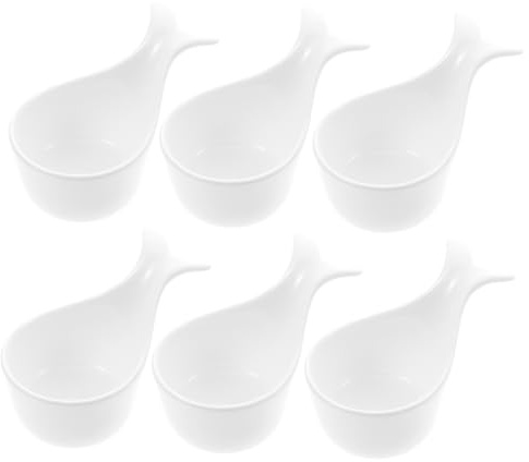 KICHOUSE Keramik Schälchen Walschwanz Design Sauce Schalen Satz Weiß Kleine Gewürzschalen Für Küche Party