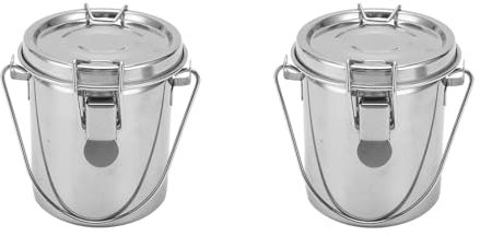 TOPINCN 2 Stück Pinselreiniger, Ölpinselreiniger, Edelstahl-Pinselhalter Zum Malen, Tragbarer, Auslaufsicherer Künstlerpinselreiniger mit Deckel und Filtersieb für Aquarellöl