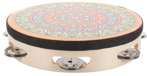 Abaodam Handheld Tambourine Einreihig Junge Mädchen Schlaginstrument Percussion Kids Handtrommel Für Musikunterricht Bühnenauftritte Und Geburtstagsfeiern
