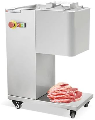SaryEdge 750W Commercial Meat Cutting Machine, 500KG/H Floor Model Stainless Steel Meat Slicer with 3mm Blade, Customizable, Electric Cutter for Beef, Fish, Pork, Ham, Chili(