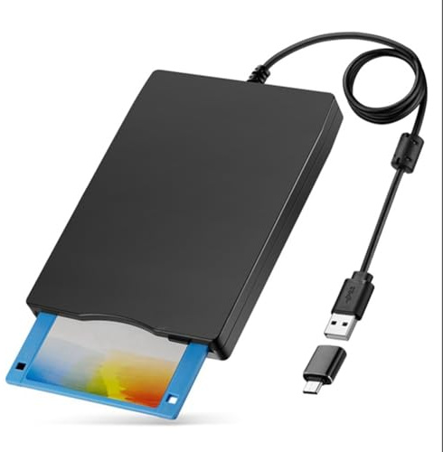 Asyduey Lettore di Floppy Disk da 3,5 Pollici, Lettore di Floppy Disk Esterno USB Tipo A&C per Laptop