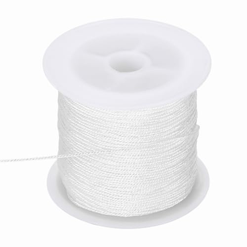 sourcing map Cordini metallici da 0,8 mm, 12 strati, filo metallico non elasticizzato, per la creazione di gioielli e confezioni regalo, colore bianco, 27 m