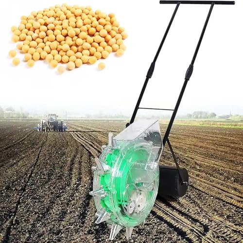 Asiwnshw Portable Manual Seeder Hand-Push Garden Seeder Spreaders Roller Seeding and Fertilizer Applicator, Row Planter Corn Planter Seeder for Soy Peanut Corn Cotton Soybean(6 Mouths)