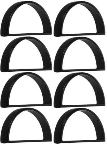 ELAYARD 8 Serviettenringe Schwarz D-Form Serviettenhalter Aus Metall Mit Polierter Oberfläche Moderne Serviettenringe Für Tischdekoration Bei Hochzeit Party Und Alltag