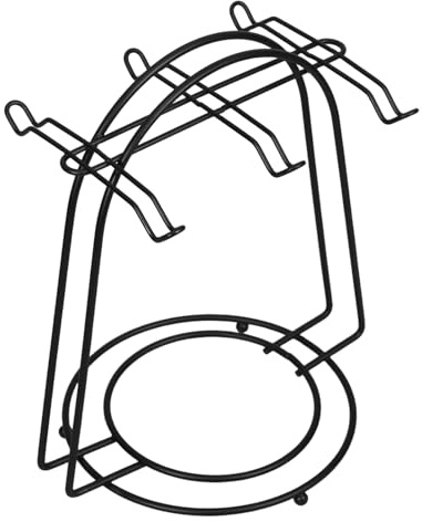 BIUDECO Soporte para Tazas de Cafe de Hierro Negro con 6 Ganchos y Base Redonda, Adecuado para Cocina u Oficina, Almacenamiento Estable y Elegante
