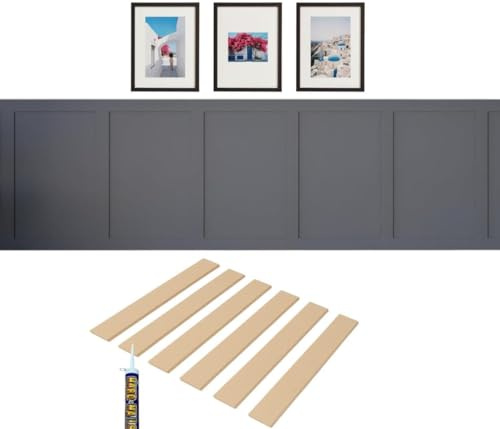 WOODICA 15PCS 9mm Wall Panelling Kit Shaker Style 3D Wall Panel Kit | MDF Wall Panels - Paintable Accent Panel Kit for a Stylish Upgrade to Any Home Decor 100cmx10cm