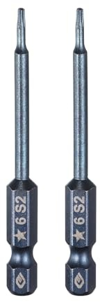 sourcing map 2 punte per cacciavite Torx a 5 punte, codolo esagonale da 1/4, testa magnetica da 6 mm, lunghezza 6,6 cm, in acciaio S2, punte per cacciavite elettrico, per lavori di riparazione