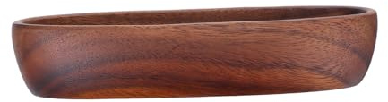 MUELODSIC Cuenco De Madera Para Ensalada Forma De Barco Bandeja Ovalada De Madera Para Servir Frutas Para Comida Para Postres y Refrigerios Cocina o Mesa
