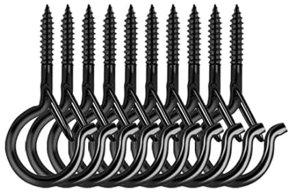 20 PCS Q Hanger Hooks with Safety Buckle, 2.2 Inches Windproof Screw-in Hooks, Swivel Eye Hooks for Hanging Outdoor String Lights, Christmas Patio Lights, Plants, Planters, Suitable for Wall & Ceiling
