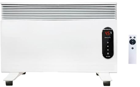 Miyacare Electric Panel Heater, 600W Convector Heater with Timer, Slimline Wall Mounted & Free Standing Plug in Low Energy Heater, Electric Convector Radiator for Home, Office, Bedroom, White